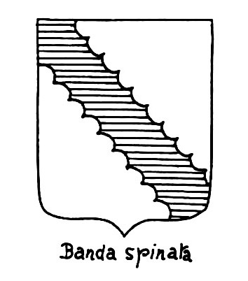 Image of the heraldic term: Banda spinata